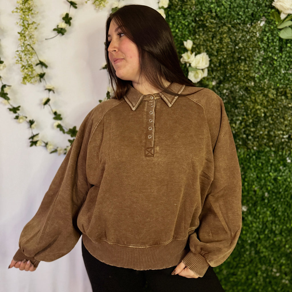 🤎 The Fireside Henley Pullover