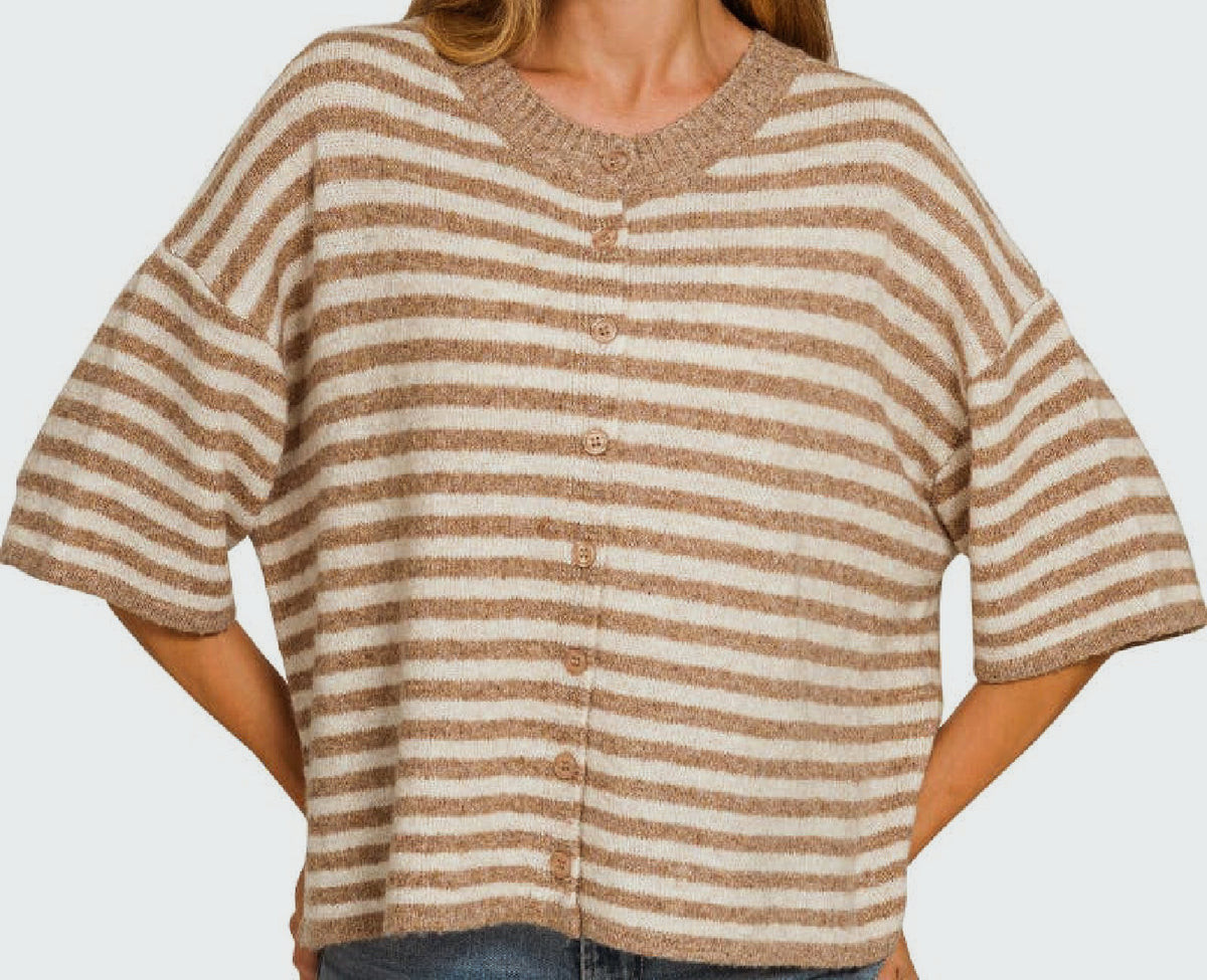 ☕️The Mocha Mornings Striped Sweater