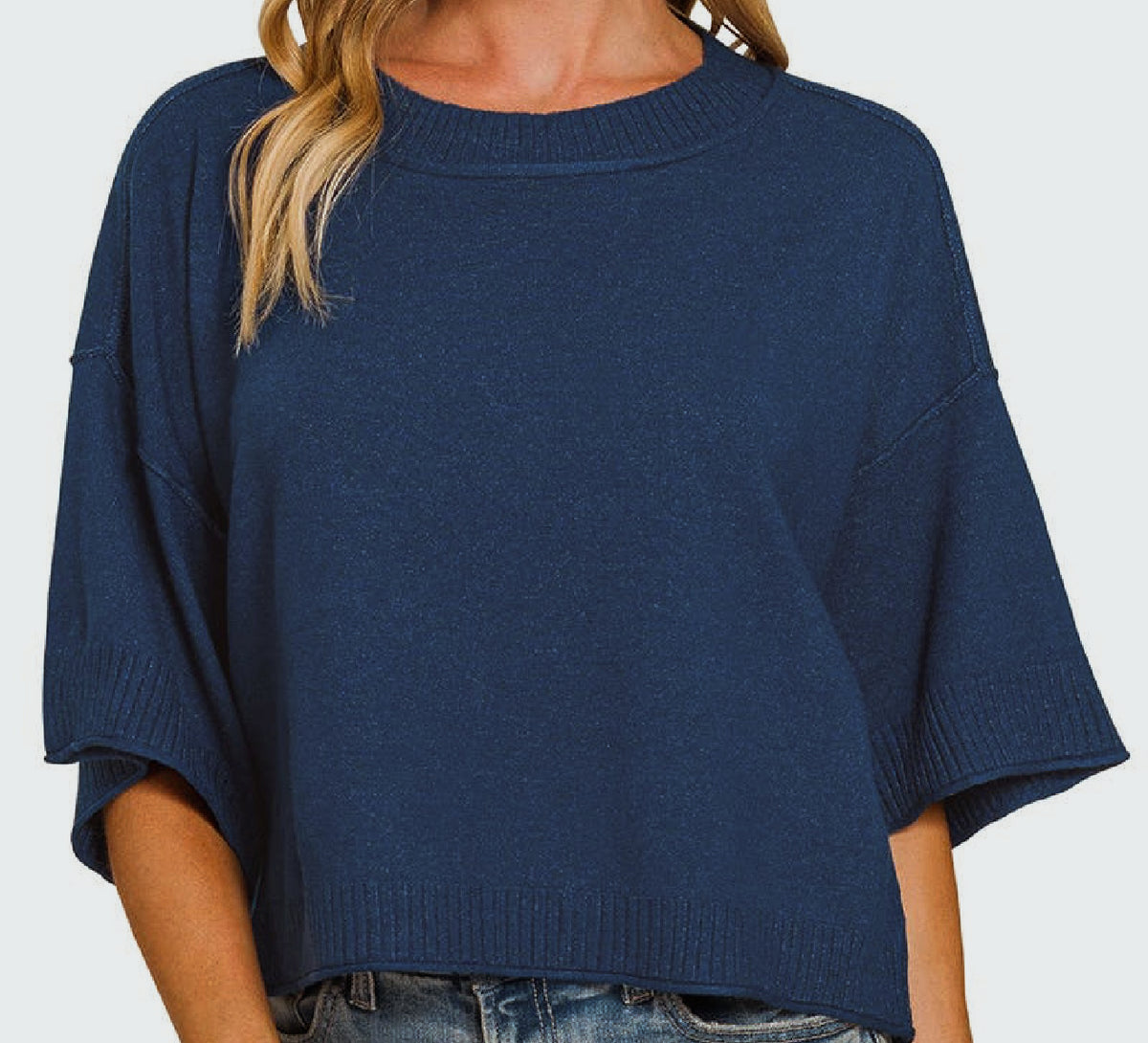 🫐The Blue Belle Mock Neck Sweater